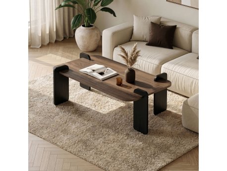 HANAH HOME Sto za dnevnu sobu Renard Venezia Walnut Wood Black