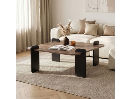 HANAH HOME Sto za dnevnu sobu Marais Venezia Walnut Wood Black