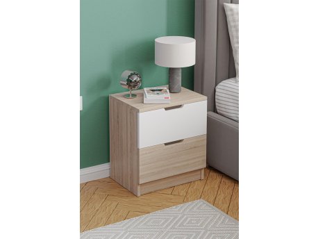 HANAH HOME Noćni stočić Lento Sonomo Oak White