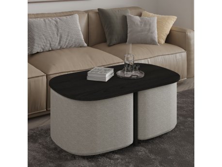HANAH HOME Sto za dnevnu sobu Twin Black