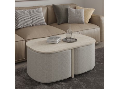 HANAH HOME Sto za dnevnu sobu Twin Travertine