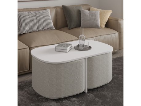 HANAH HOME Sto za dnevnu sobu Twin White