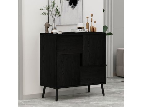 HANAH HOME Višenamenski ormar Darien Black Wood