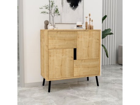 HANAH HOME Višenamenski ormar Darien Sapphire Oak Black Wood