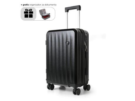 TRIPMATES Ručni kofer (kabinski) 55 cm + gratis organizator za dokumenta - Crna