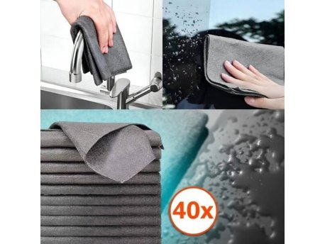 Cleanmate Set mikrofiber krpa 40 kom univerzalne krpe za čišćenje bez tragova