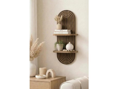 HANAH HOME Zidna polica Artmtkwll2D Wenge