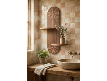 HANAH HOME Zidna polica Artmtkwll3 Wenge