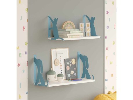 HANAH HOME Zidna polica Hunter Dog & Tiger Cat Blue