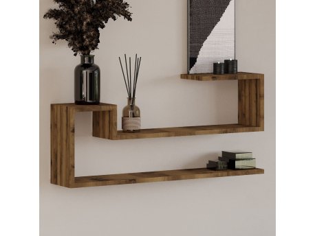 HANAH HOME Zidna polica Ravi Antique Walnut