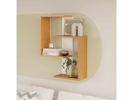 HANAH HOME Zidna polica Lisbon White Natural