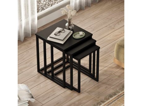 HANAH HOME Set 3 stočića Dublin Black
