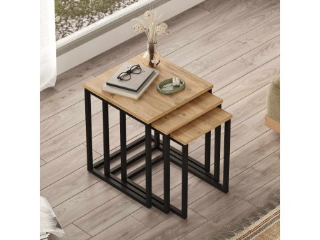 HANAH HOME Set 3 stočića Dublin Natural