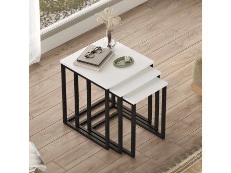 HANAH HOME Set 3 stočića Dublin White
