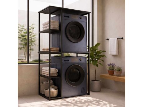HANAH HOME Polica za veš mašinu Vento Black