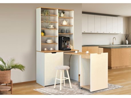HANAH HOME Coffee štand sa 2 stolice Flexa Oak Cream