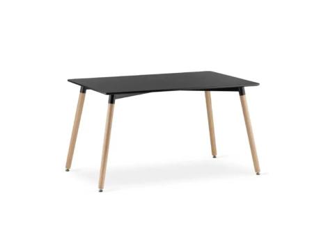 Lemon Planet Trpezarijski pravougaoni sto 120x80 cm sa drvenim nogarima crni Lemon 25-KS004