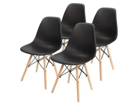 Lemon Planet Set plastičnih trpezarijskih stolica 4 kom Aurora crna Lemon 25-KS006SET