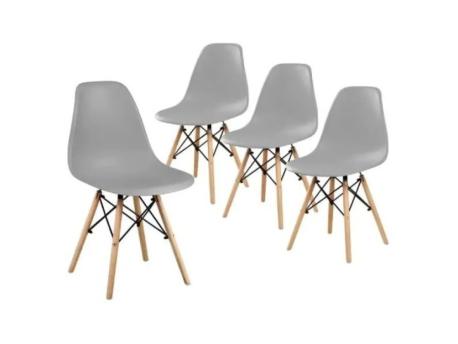 Lemon Planet Set plastičnih trpezarijskih stolica 4 kom Aurora siva Lemon 25-KS007SET