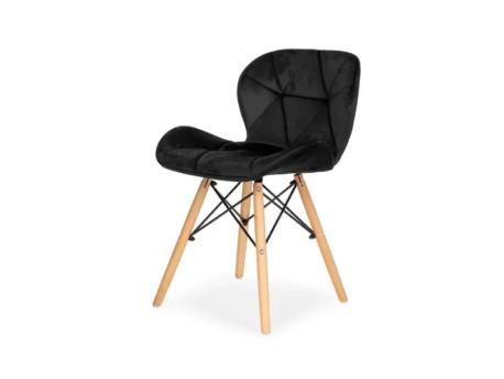 Lemon Planet Trpezarijska plišana stolica crna Freja Lemon 25-KS011