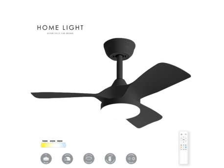 HOME LIGHT FD220 Bryce Plafonski ventilator crni