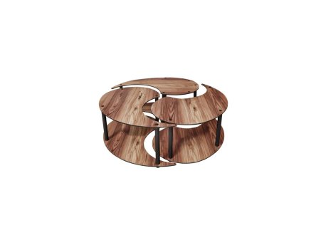 HANAH HOME Set stočića Yin Yang 3 70 Walnut OUTLET