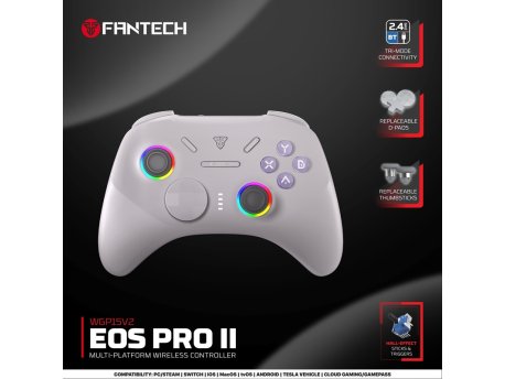 FANTECH Joypad wireless WGP15V2 EOS PRO II multiplatform RGB sivi
