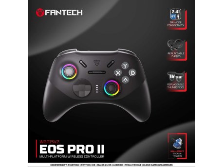 FANTECH Joypad wireless WGP15V2 EOS PRO II multiplatform RGB crni
