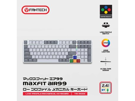 FANTECH Tastatura Mehanička Gaming MK916 RGB Maxfit AIR99 Wireless grey (brown switch)