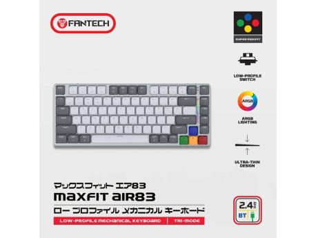 FANTECH Tastatura Mehanička Gaming MK915 RGB Maxfit AIR83 Wireless grey (brown switch)
