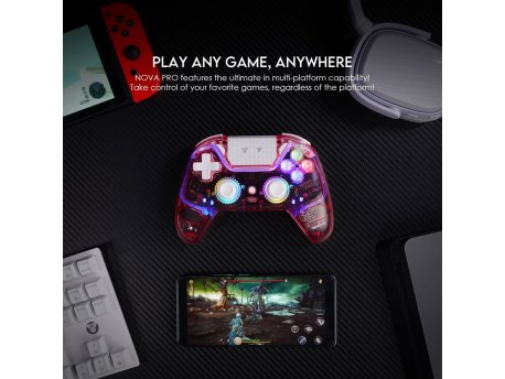 FANTECH Joypad wireless WGP14V2 NOVA PRO multiplatform RGB CLEAR sakura