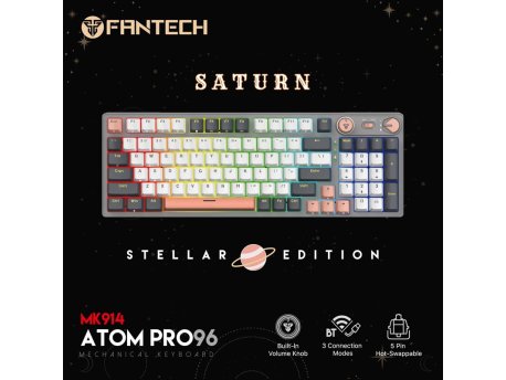 FANTECH Tastatura Mehanicka Gaming MK914 RGB Atom PRO96 Wireless Saturn (red switch)