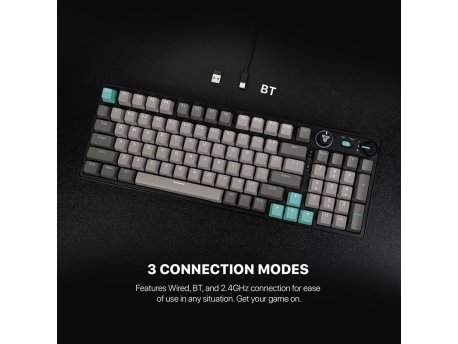 FANTECH Tastatura Mehanicka Gaming MK914 RGB Atom PRO96 Wireless Mercury (red switch)