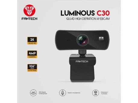 FANTECH Web kamera C30 Luminous crna