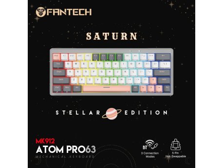 FANTECH Tastatura Mehanička Gaming MK912 RGB Atom PRO63 Wireless Saturn (blue switch)