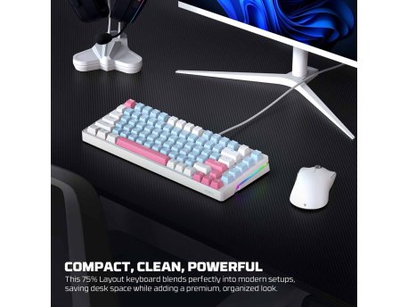 FANTECH Tastatura Mehanička Gaming MK612 Atom x83 AME bela (taro switch)