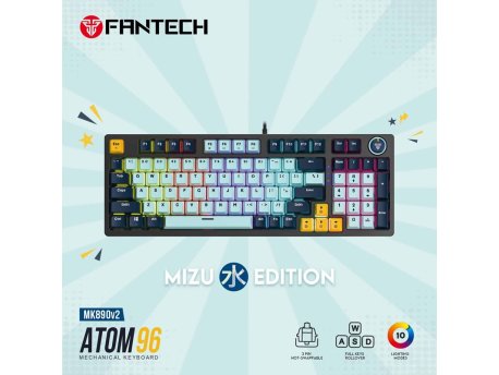 FANTECH Tastatura Mehanička Gaming MK890 RGB Atom MK96 SkyBlue (Blue switch)