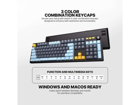 FANTECH Tastatura Mehanička Gaming MK893S RGB Atom 107S MIZU Blue (Rosie switch)