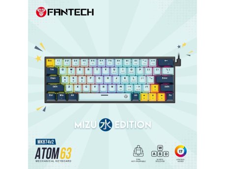 FANTECH Tastatura Mehanička Gaming MK874 RGB Atom 63 SkyBlue (Blue switch)