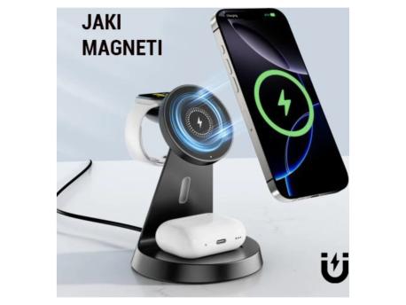 3G Desktop držač za mobilni telefon magnetic ZJ02 3u1 (wireless punjac za mobilni telefon, slusalice i Apple smart watch)