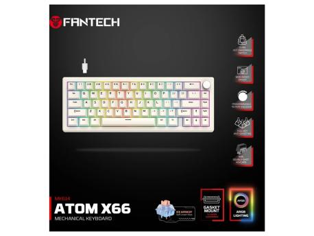 FANTECH MK614 Atom x66 (ice apricot switch) mehanička gejmerska tastatura bež