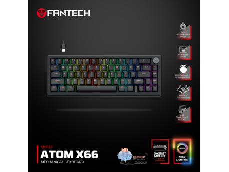 FANTECH Tastatura Mehanicka Gaming MK614 Atom x66 Retro crna (ice apricot switch)