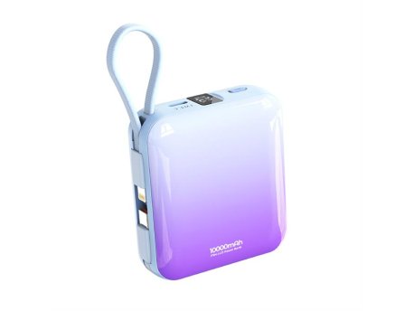 MOXOM MX-PB155 fast 10000mAh SCP 22.5W QC18W+ PD20W Power Bank ljubičasti