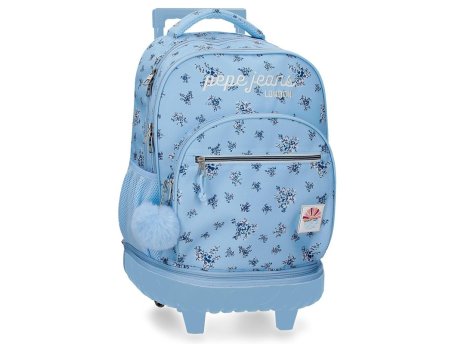 Pepe Jeans OLIVIA ranac za školu sa točkićima - sky blue