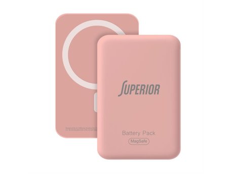 SUPERIOR 15W 5000 mAh MagSafe Power Bank roze