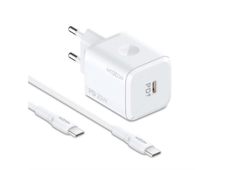 MOXOM MX-HC164 PD 20W Type-C na Type-C punjač beli