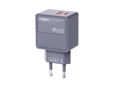 MOXOM MX-HC286 Type C + USB 20W kućište punjača sivo
