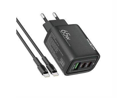 MOXOM MX-HC158 QC3.0 65W Type-C na Type-C punjač crni