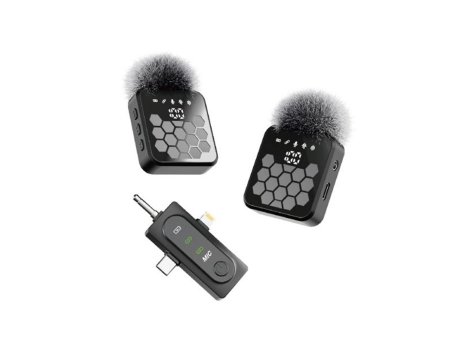 MOXOM Mikrofon bluetooth MX-AX84 Type-C + lightning + 3.5mm jack crni