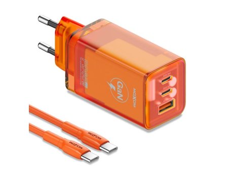 MOXOM Kućni punjač LX-HC824 60W PD Type C na Type C, narandžasta